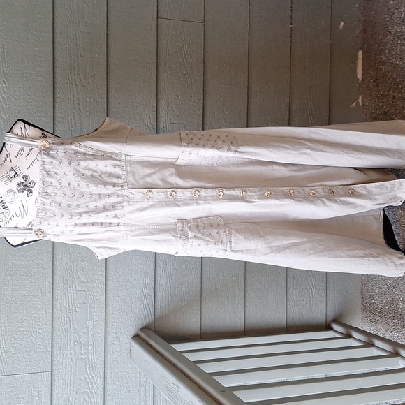 Vintage 90's Nina Piccalino Cotton Overall Dress Sage Green Plus Size XXL Floral - Picture 2 of 13